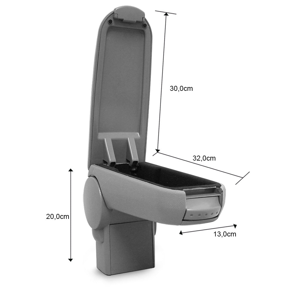 Reposabrazos central Golf 4, Bora, Beetle con compartimento de almacenamiento textil gris pro.tec - premiumXL