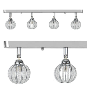 Lámpara de techo 4 bolas de cristal 49cm Lámpara de techo moderna Lámpara de efecto [Lux.Pro]