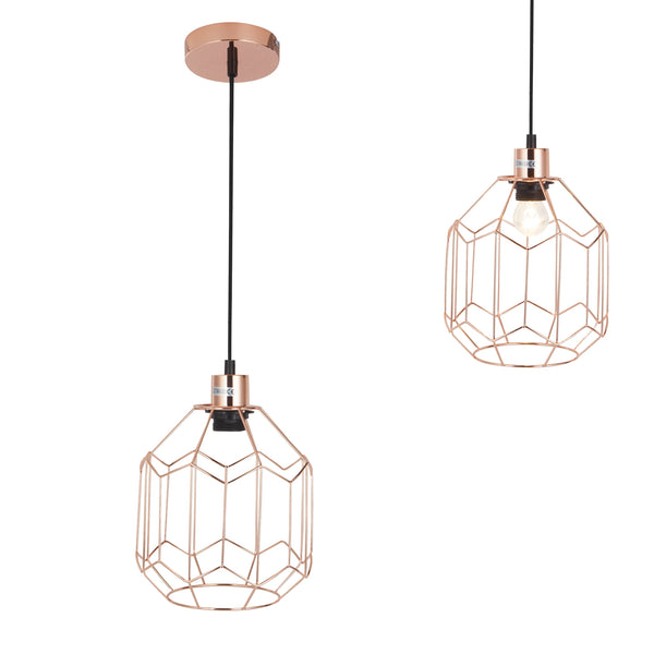 Lámpara colgante 1x E27 Ø20 x 21,5 cm color cobre lux.pro