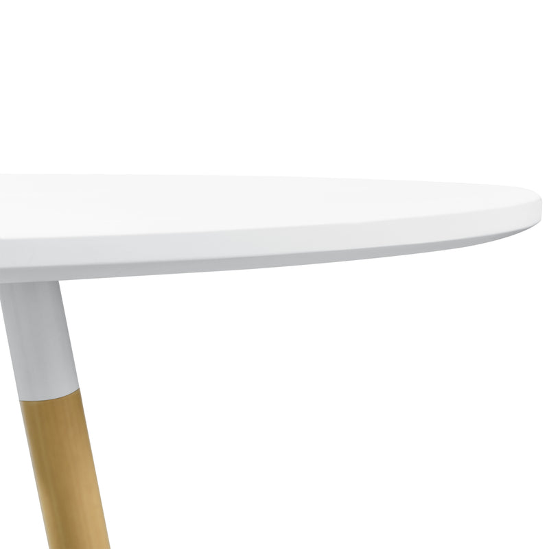 Esquema acotado Mesa de comedor Camille Ø80 cm Diseño retro Blanco en.casa