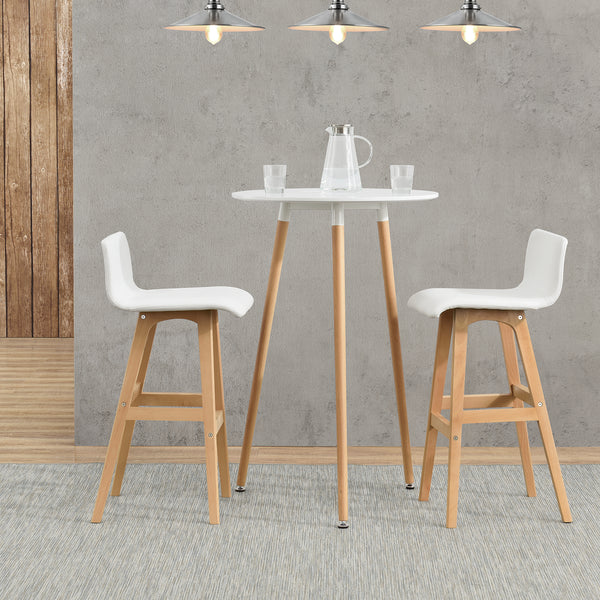 Mesa de bar Riga Retro redonda 110x70 cm blanca en.casa
