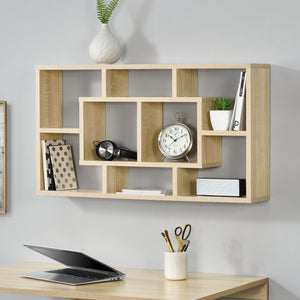 Estante de pared Saputit 85 x 47,5 x 16 cm Estante colgante en aspecto roble en.casa