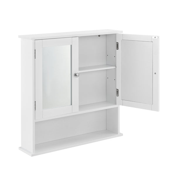 Armario de baño Locust 58x56x13 cm Blanco [en.casa]