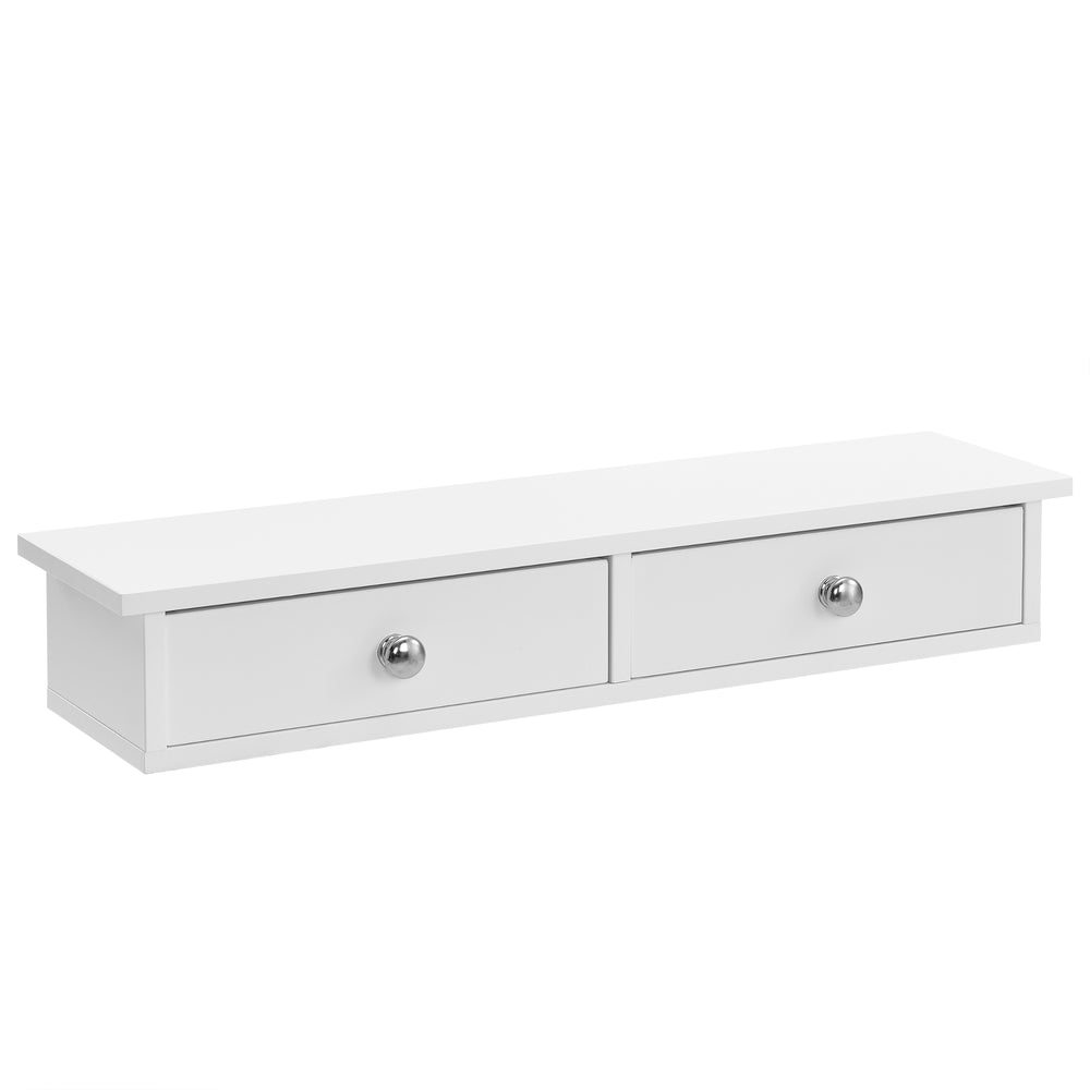 Estante de pared Geeste 60x15x10 cm con 2 cajones Blanco [en.casa] - premiumXL