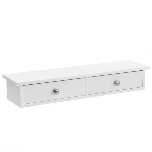 Estantería de pared Geeste 60x15x10 cm con 2 cajones Blanco [en.casa]