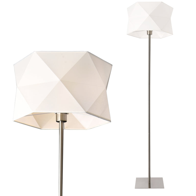 Esquema acotado Lámpara de pie Narwa 152 cm E27 60W Metal Cromo/Blanco lux.pro