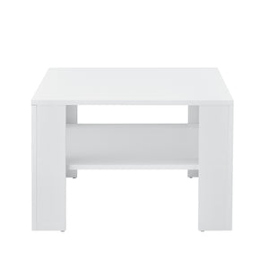 Mesa de centro Aachen 60x60x40 cm con estante Blanco en.casa