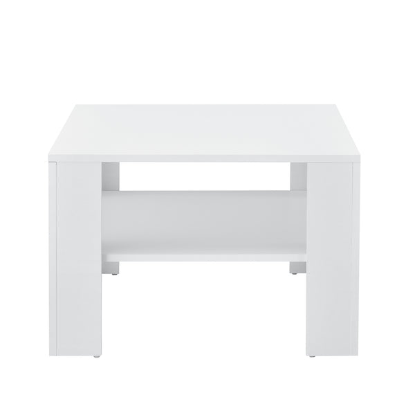 Mesa de centro Aachen 60x60x40 cm con estante Blanco en.casa