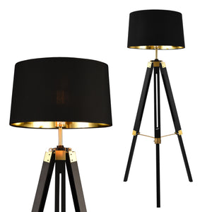 Lámpara de pie Karlsbad 145 cm Negro Latón lux.pro