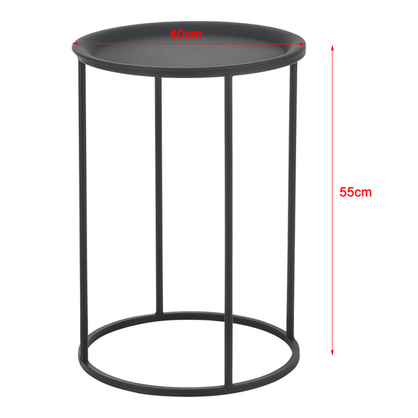 Mesa auxiliar Anaklia juego de 3 redondas metal negro en.casa
