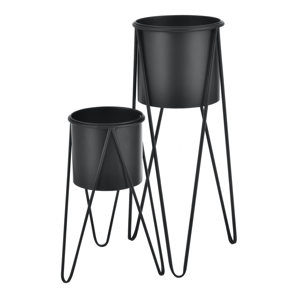 Soporte para plantas Hedera en set de 2 metal negro [en.casa] - premiumXL