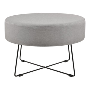 Mesa de centro Nelson Ø 60 cm Tapizado Gris/Negro en.casa