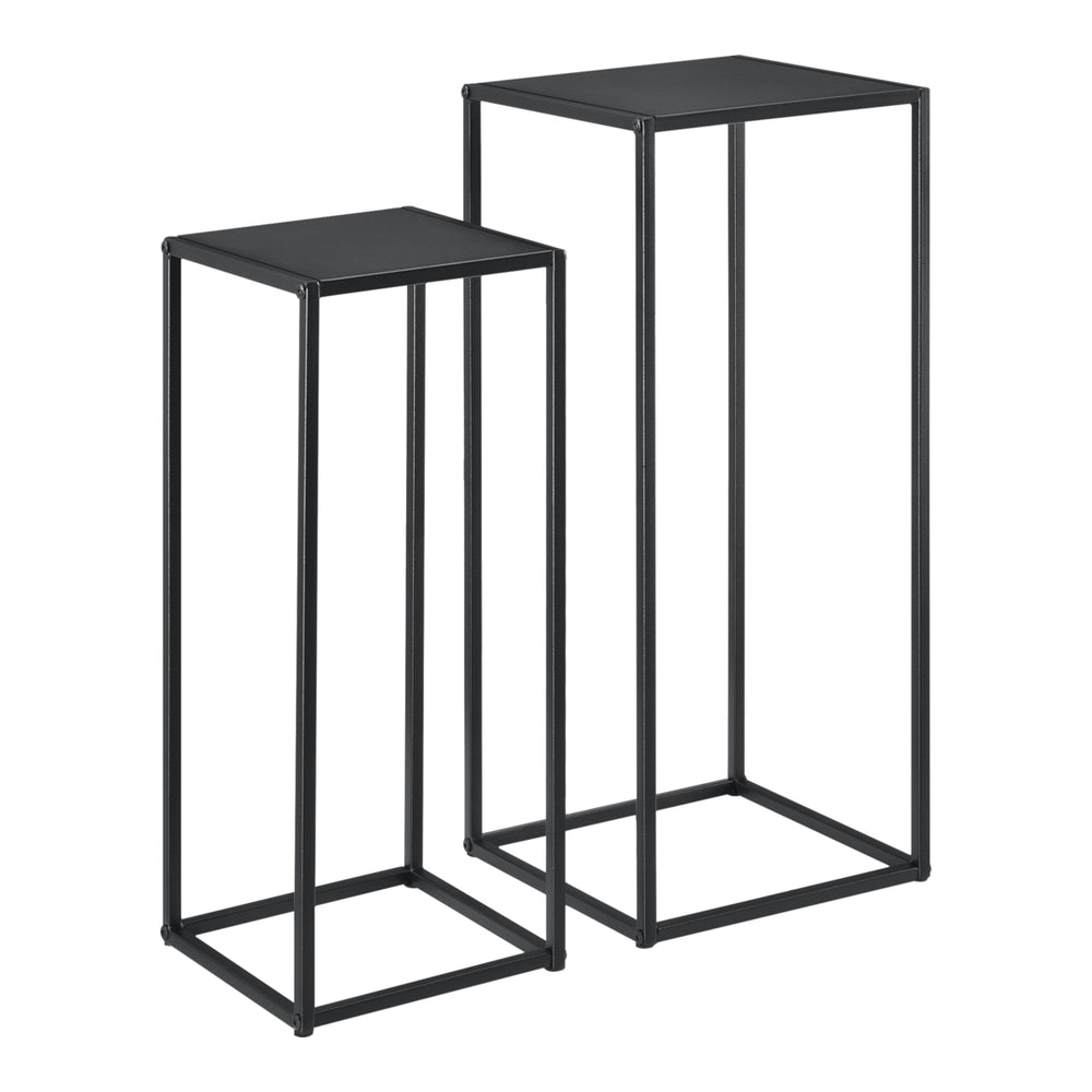Mesa auxiliar Barbaricina juego de 2 - forma de columna negro [en.casa] - premiumXL