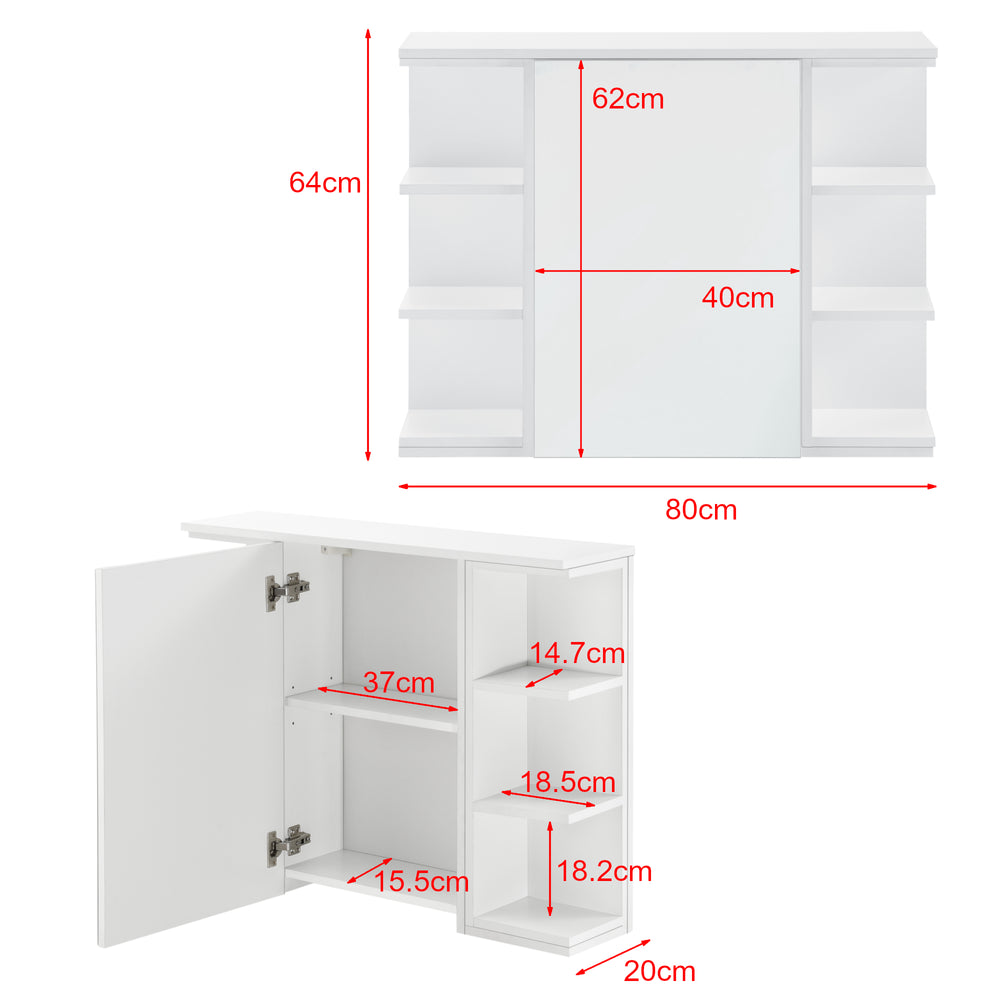 Armario de baño Harstad 64x80x20 cm blanco [en.casa] - premiumXL