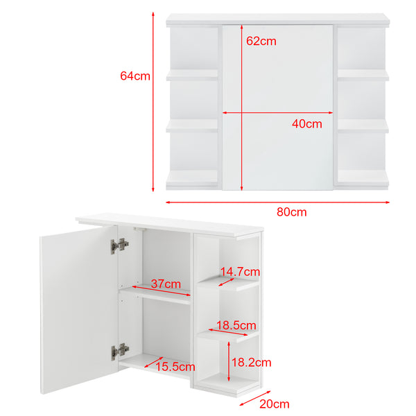 Armario de baño Harstad 64x80x20 cm Blanco [en.casa]