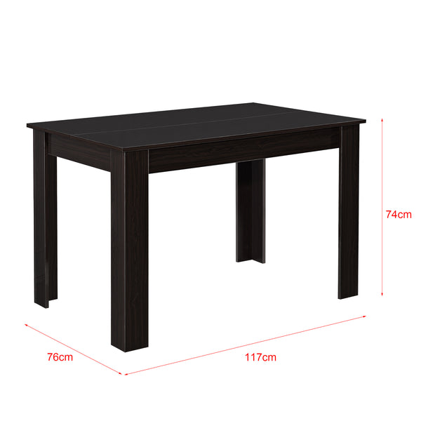 Mesa de comedor Skien 117x76x74 cm aspecto nogal brillo alto en.casa