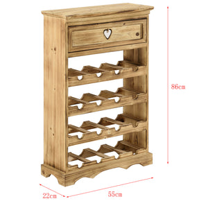 Estante para vino Mosel 86x55x22 cm para 16 botellas con cajón en.casa