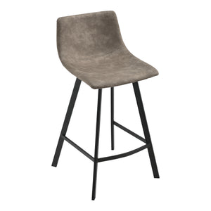 Set de 2 taburetes de bar Edinburgh con patas de metal Imitación de ante Acolchado Gris oscuro en.casa