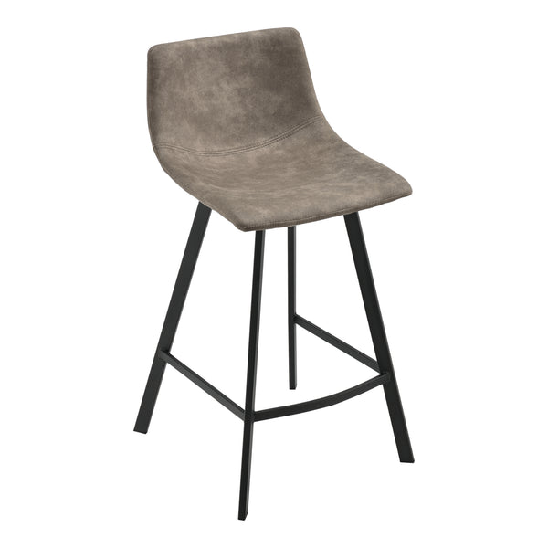 Set de 2 taburetes de bar Edinburgh con patas de metal Imitación de ante Acolchado Gris oscuro en.casa