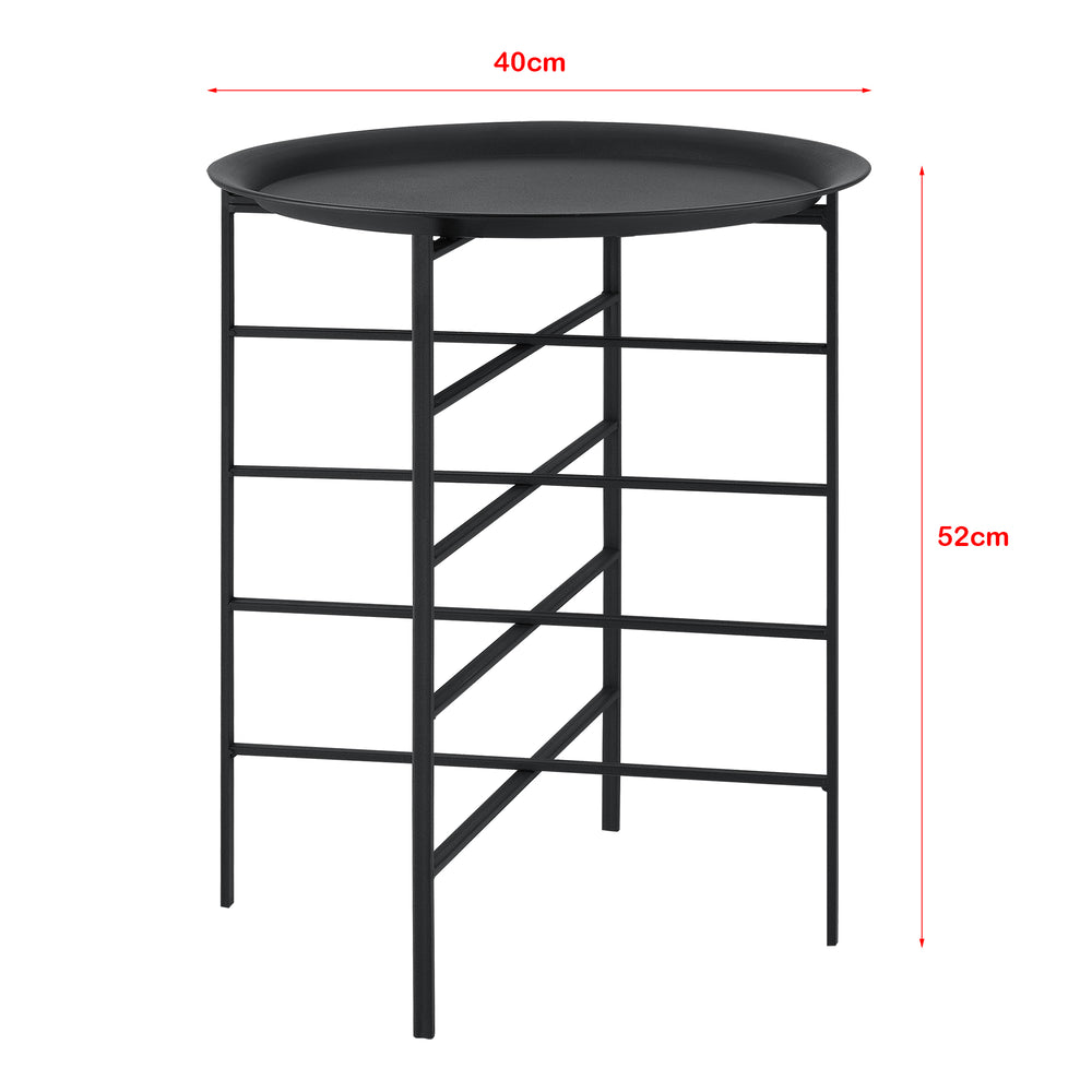 Mesa auxiliar Wiltz 40x40x53 cm metal negro en.casa - premiumXL