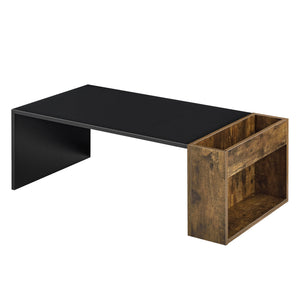 Mesa de centro Hallsberg 34x95x50 cm Negro/Roble oscuro en.casa