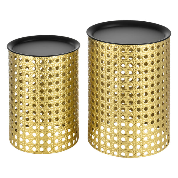 Mesa auxiliar Theux juego de 2 negro/dorado en.casa