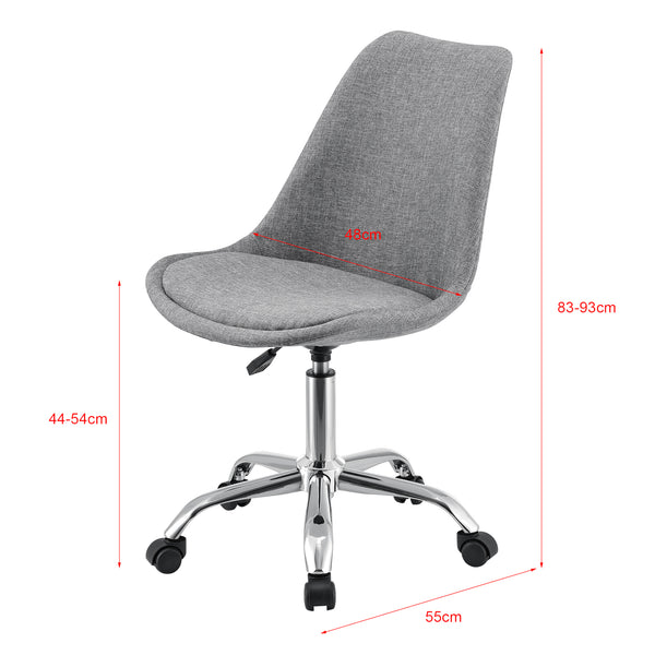 Silla de oficina Atherton 83-93x48x55 cm Gris claro [en.casa]