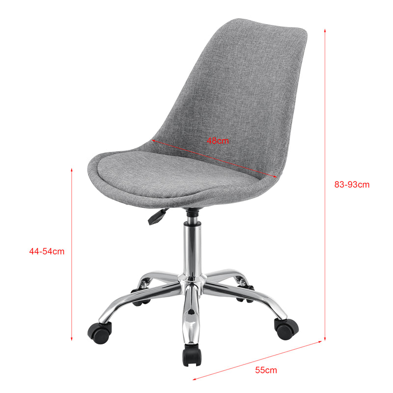 Esquema acotado Silla de oficina Atherton 83-93x48x55 cm Gris claro [en.casa]