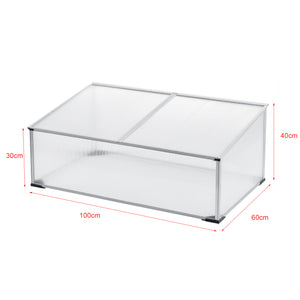 Cajón de cultivo Hoorn con techo dividido 100x60x40 cm aluminio policarbonato en.casa