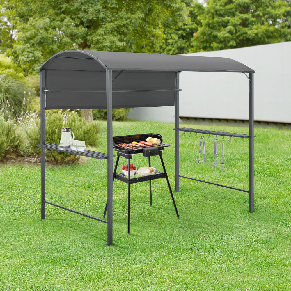 Pabellón para barbacoa Pyrgos 215 x 220 x 140 cm gris oscuro en.casa - premiumXL
