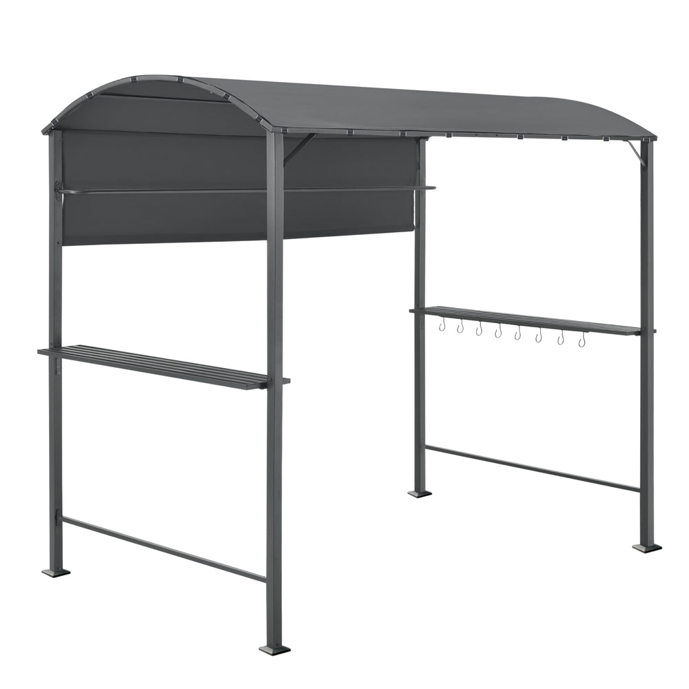 Pabellón para barbacoa Pyrgos 215 x 220 x 140 cm gris oscuro en.casa - premiumXL