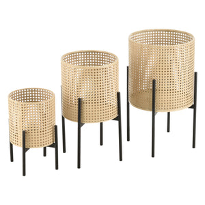 Soporte para plantas Walhain juego de 3 negro color arena en.casa