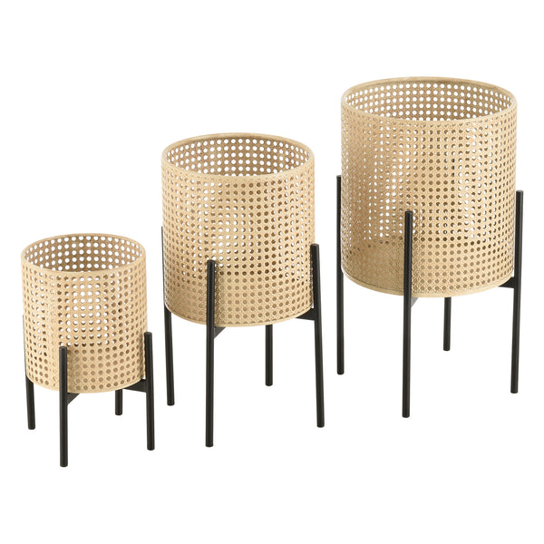 Soporte para plantas Walhain juego de 3 negro color arena en.casa