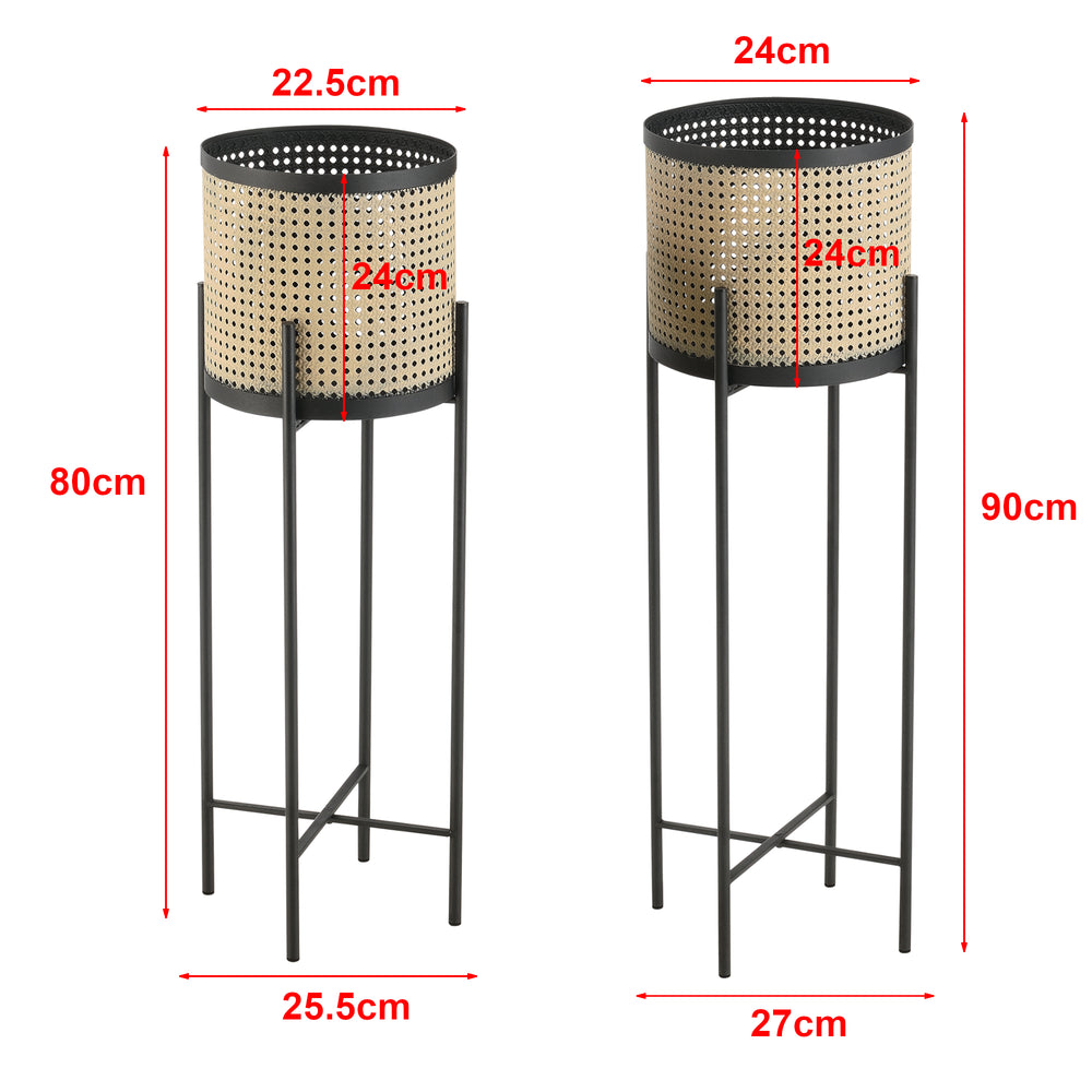 Soporte para flores Colfontaine juego de 2 negro color arena en.casa