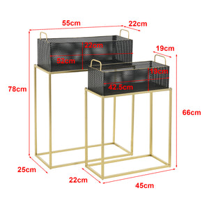 Soporte para plantas Jurbise juego de 2 piezas color latón/negro en.casa