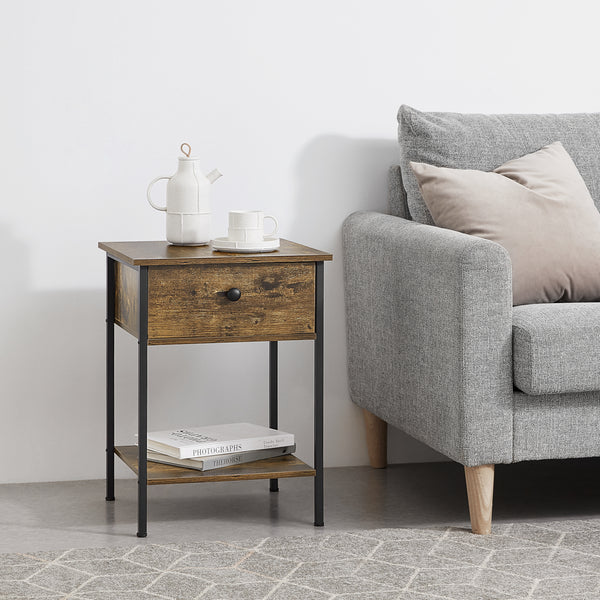 Mesa auxiliar Fagersta 40x40x55cm Tono de madera oscura en.casa
