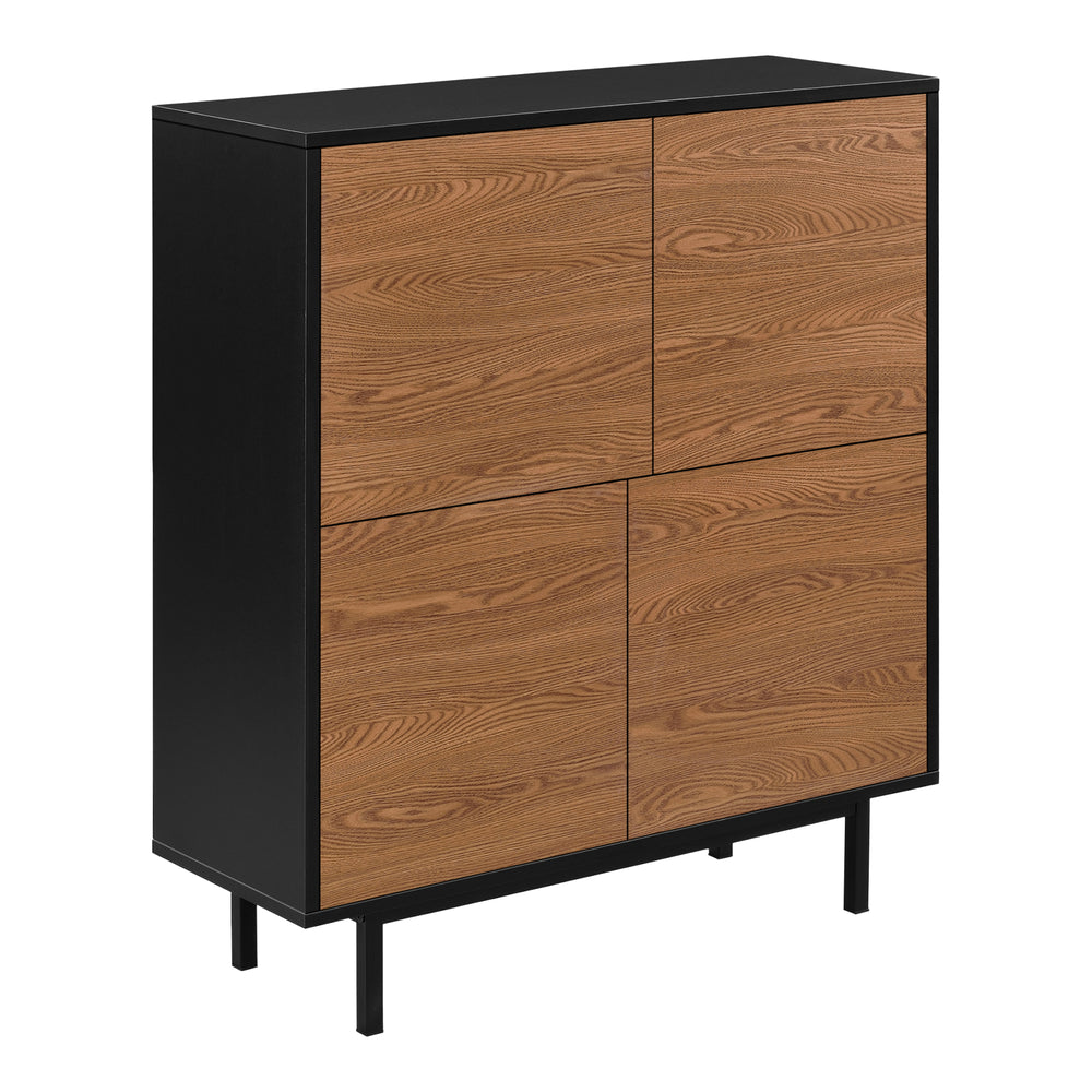 Armario auxiliar Gnosjö 80x30x93cm negro/tono madera oscuro en.casa - premiumXL