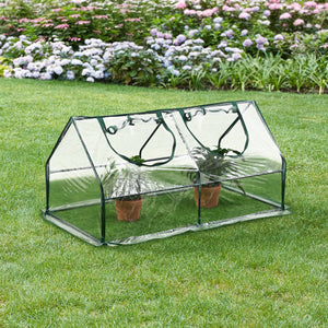 Mini invernadero Laubach 120x60x60cm película de PVC transparente [en.casa]