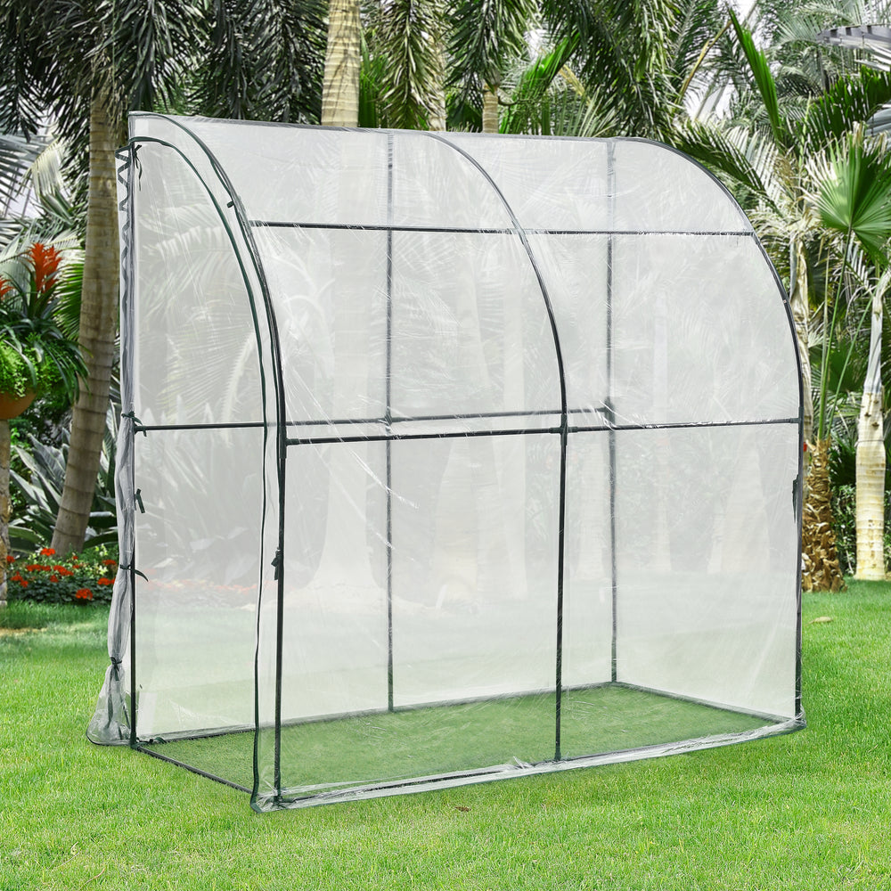 Invernadero de pared Juta 100x200x215cm Película de PVC Transparente [en.casa]