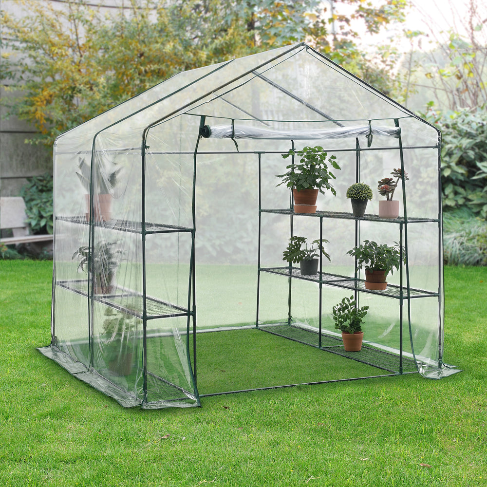 Invernadero Grünau con estantes 200x200x220cm transparente [en.casa] - premiumXL