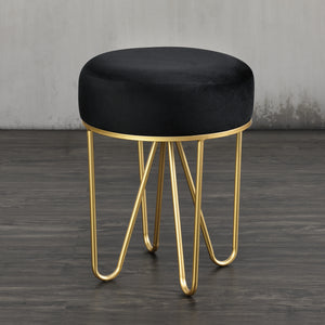 Taburete Runö Taburete tapizado hasta 100 kg Negro/Color latón [en.casa]