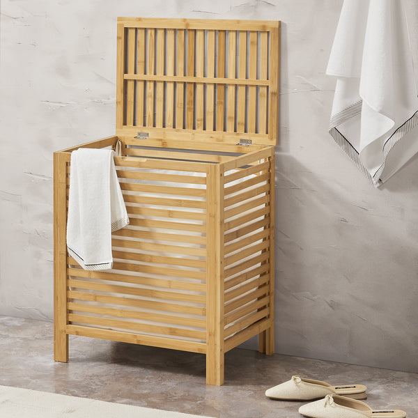 Cesto de ropa de bambú Skövde [en.casa]