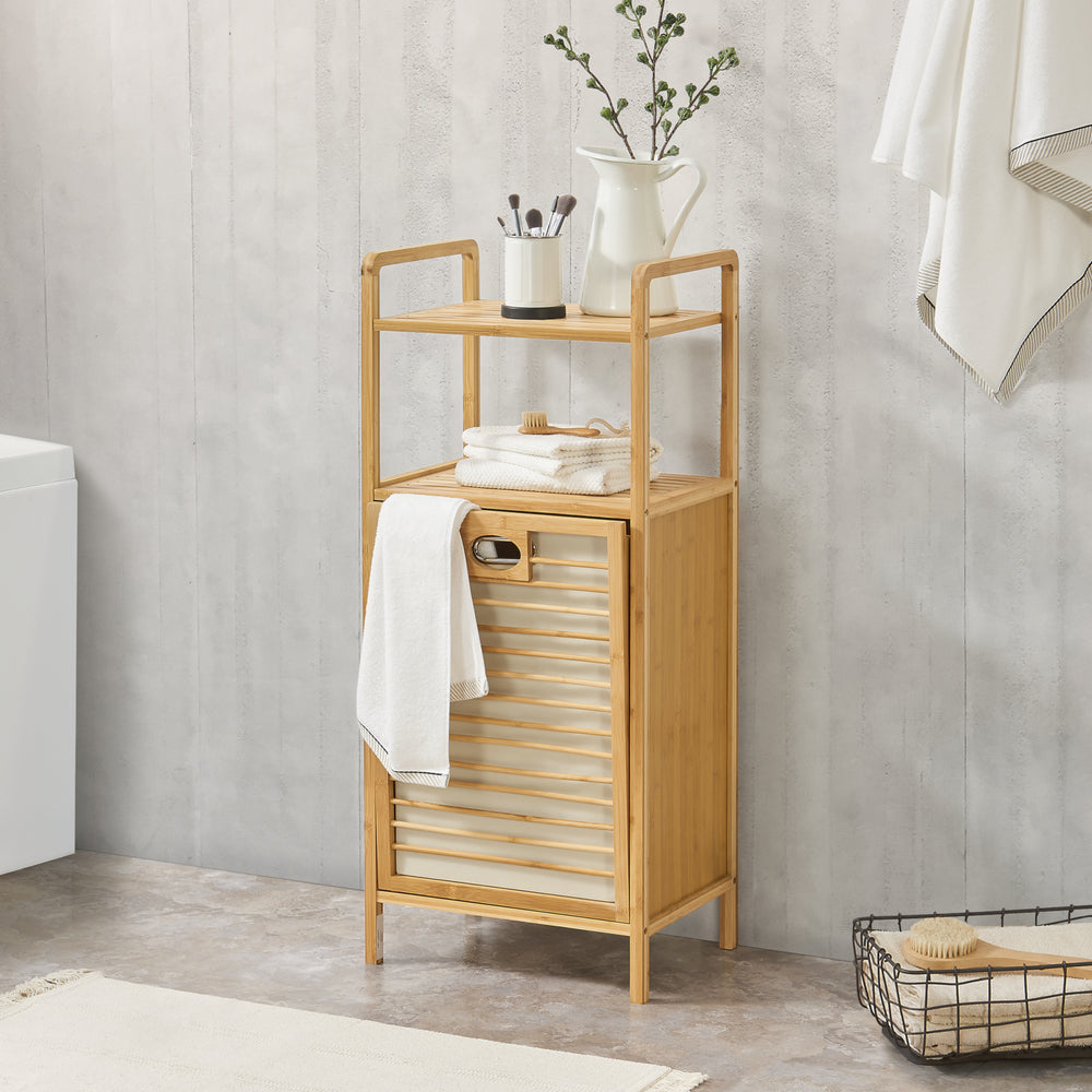 Estante de lavandería de bambú Rendalen 40x30x95 cm [en.casa] - premiumXL