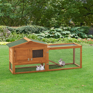 Casa de conejos Oberursel 68x156x52cm madera de abeto [en.casa]