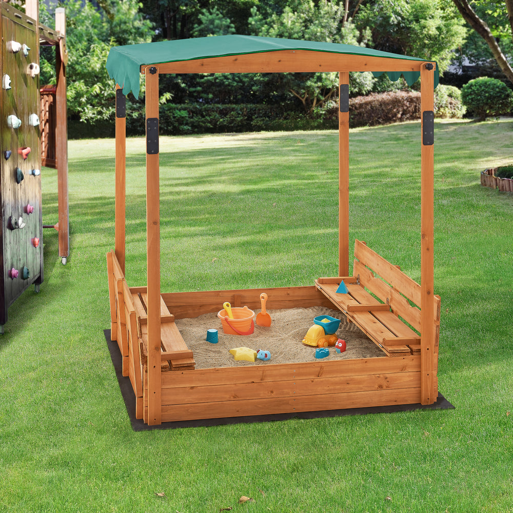 Caja de arena Pitsunda con techo ajustable en altura 145x118x118cm [en.casa]