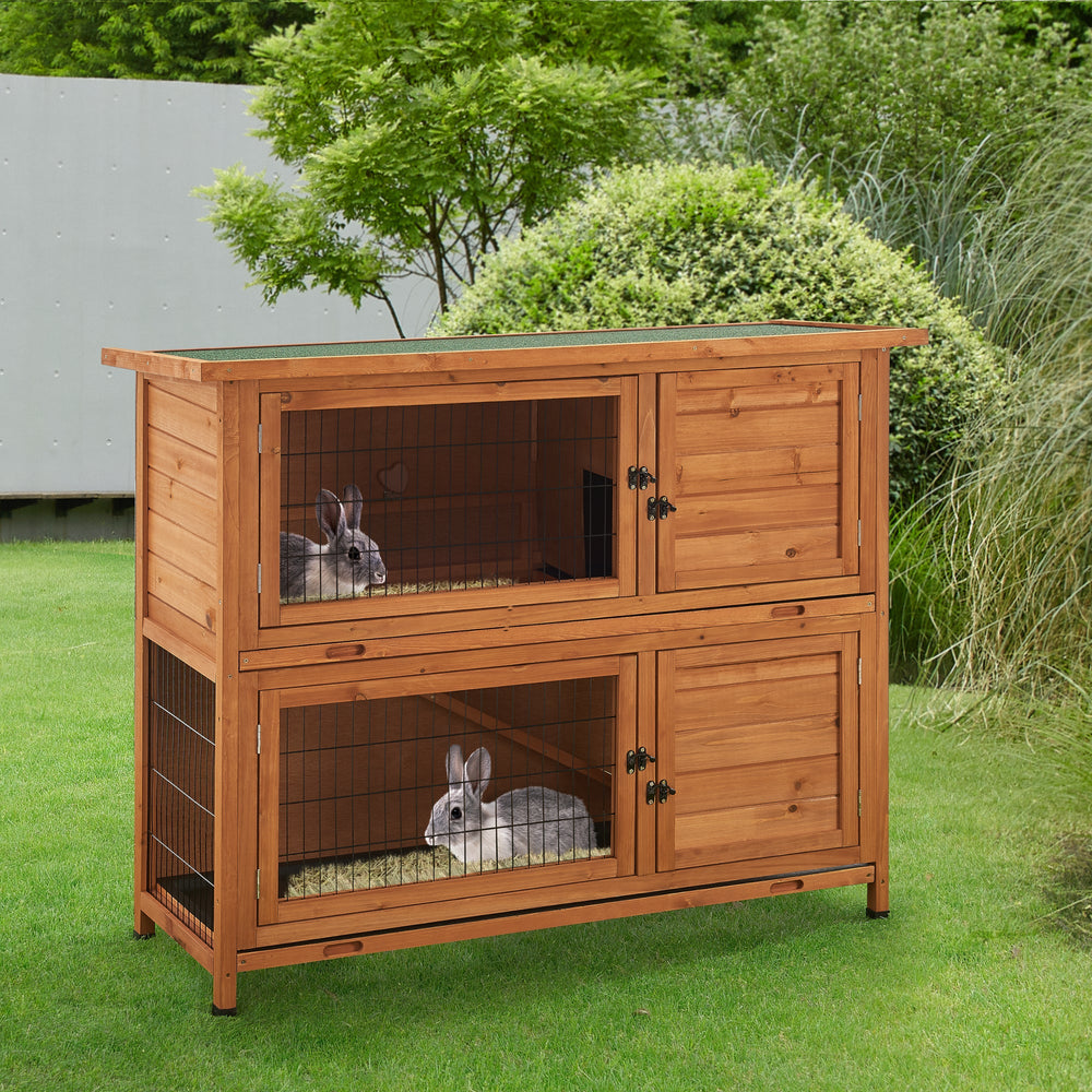 Conejera Falkenau recinto para animales pequeños 104x122x50cm madera de abeto [en.casa] - premiumXL
