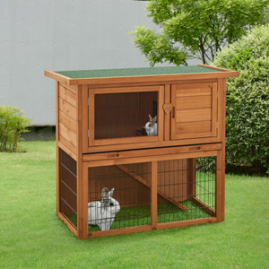 Casa para conejos Nidda 85x91,5x45cm madera de abeto [en.casa]