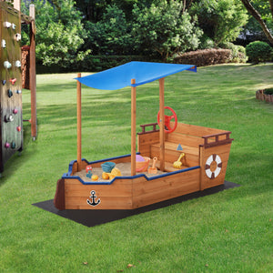 Caja de arena Grömitz barco de vela 103x160x78cm [en.casa]
