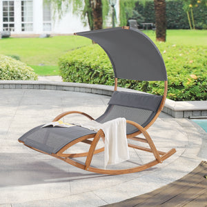 Tumbona columpio Kasos 181x135x190cm Gris oscuro [en.casa]