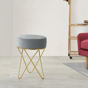 Taburete Beveren hasta aprox. 100 kg Gris/Color latón [en.casa]